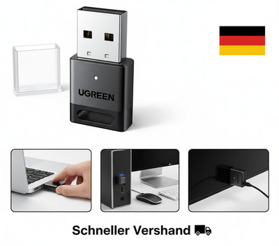 UGREEN Adapter Bluetooth 5.4 Dongle Für PC, USB Bluetooth Stick Für Maus, Tastat