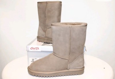 Ara Alaska Damen Lammfell Stiefelette taupe EU Größe 39 Neu Rechnung MwSt 
