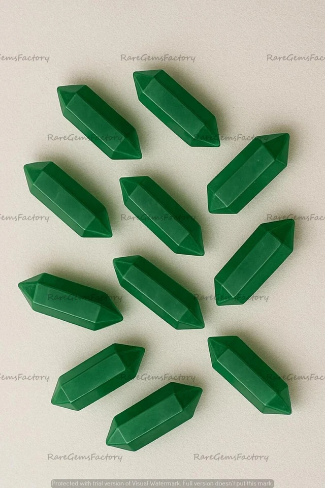 Natural Green Onyx Pencil Cut Gemstone for Bright Green Elegant Jewelry Designs - Image 2 of 4