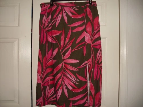 WOMENS TIME AND TRU LINEN BLEND SLIP ON SIDE SLIT SKIRT SIZE XXXL (22) NWT