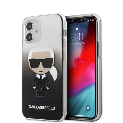 iPhone 12 mini Schutzhülle Karl Lagerfeld  schwarz case Gradient Ikonik