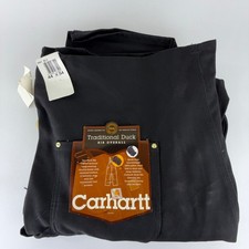 Carhartt Double Knees Duck Bibs Overalls Mens 44x34 R01 BLK Black NWT NOS