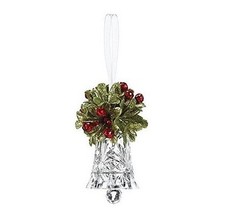 Ganz Kissing Krystals Acrylic Mistletoe Xmas Bell Ornament - 2" W x 3" H - KK237