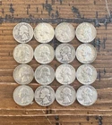 90% Silver Washington Quarters Lot of 16 - Mixed Years 1942-1964