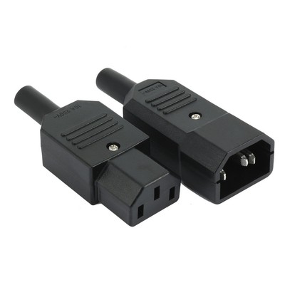 uxcell 1Pair AC250V 10A 3 Pins Terminals Panel Mount IEC C14 Male C13 Female