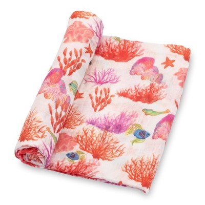 Baby Muslin Swaddle Blanket, 100% Cotton, Soft for Girls, 47 x 47 Inches, Cor...