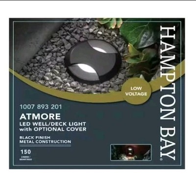 Hampton Bay 150 Lm Black Integrated LED Round Outdoor InGround Well/Deck Light