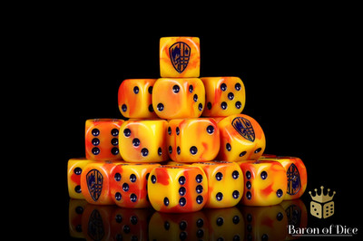 Conquest, Hundred Kingdom Faction Orange Swirl Dice (PBW8516)