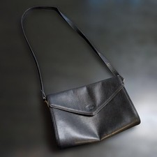 Excellent Condition Longchamp Shoulder Bag Leather Black 14a