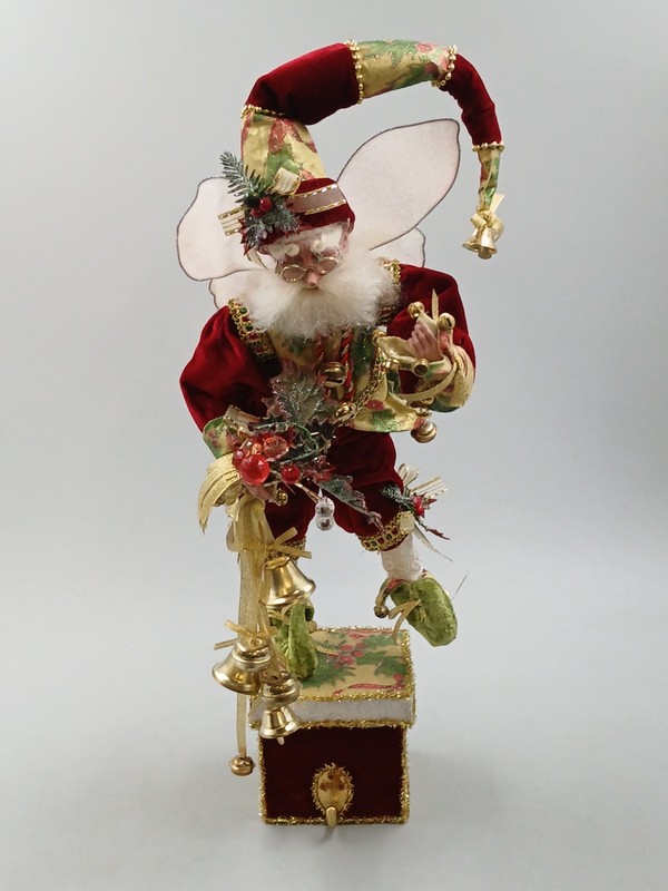 Mark Roberts Santa Claus Fairy Christmas Stocking Hanger w/ Bells, Boxed