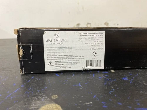Signature Hardware SHRSC120MB 12" Round Ceiling-Mount Shower Arm - Matte Black - Picture 1 of 2