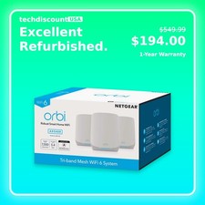 Netgear Orbi AX5400 Mesh WiFi 6 System 3-Pack RBK763S-100NAS