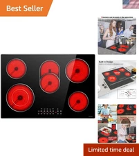 High-Power 30'' Electric Cooktop: 5 Radiant Burners with Cool Surface Indicator