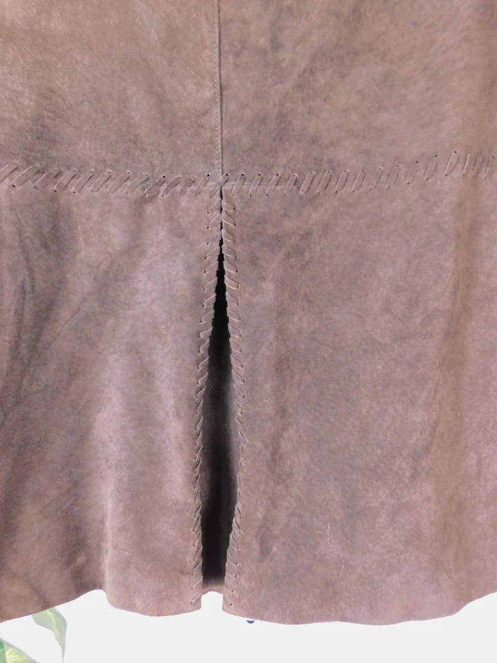 Minifalda boho marrón gamuza Worth 6 cuero Foto 4 de 4