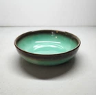 MCM Bauer Pottery Teal Green Drip Bowl 5" USA