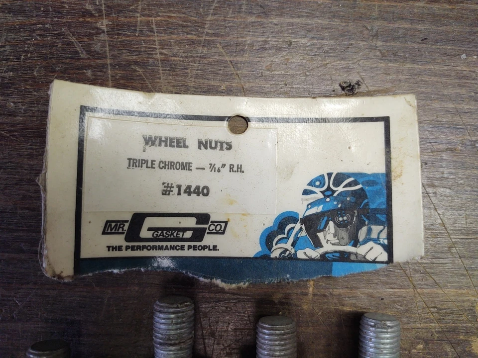Nuevo de Lote Antiguo Mr Gasket #1440 Cerraduras de Rueda Cromadas Hot Rod Tuercas Ford Chevy Foto 3 de 4