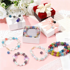 240 Pcs 24 Colors Rhinestone Beads for Jewelry Making, 10 mm Shiny Crystal Cl...