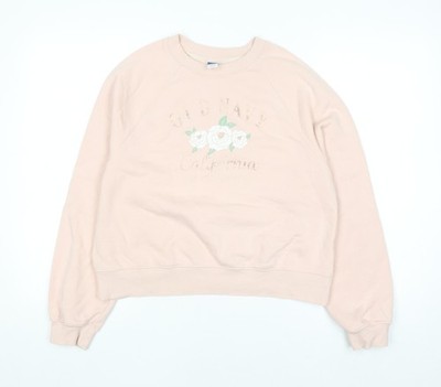 Old Navy Damen Rosa XS Pullover Sweatshirt Blumen Grafik
