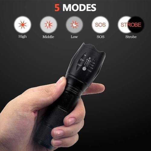 LED Flashlight high lumens Waterproof Zoomable Flashlights for Emergencies, 5... - Picture 5 of 8