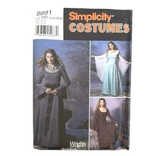 Simplicity Sewing Pattern 9891 Costume Gowns Medieval Gothic Renaissance Uncut