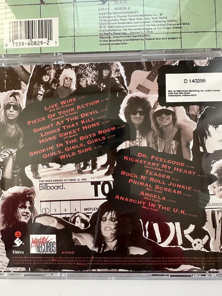 Motley Crue 2 Cd Lot Dr. Feelgood CD 1989 ELEKTRA-VG, Decade Of Decadence 81-91 Foto 4 de 4