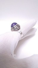     Vintage ring with charoite, 925 silver, star. Size 18.7 USSR