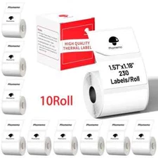10 Rolls 40x30mm Sticker Label Self-Adhesive Thermal Paper for Phomemo M110 M220
