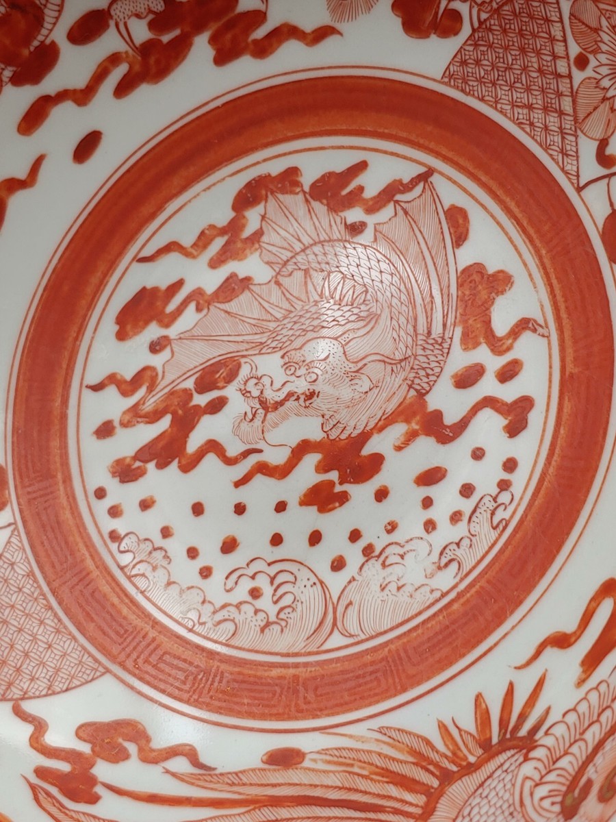 2121様感謝‼️古九谷KUTANI赤❌BLUE『鳳凰牡丹』在銘永楽徳利一対桐箱入 Vintage Kutani Porcelain Sake Set 9 Items, Gold Red Birds