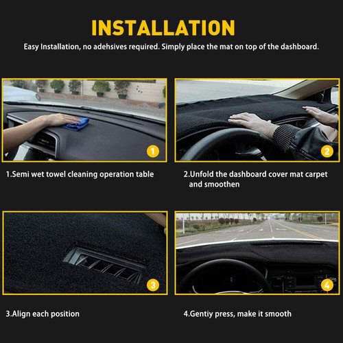 Dashboard Pad Dash Cover Mat fits For 1997-2003 Ford F150 Non-Slip Carpet Black - Picture 7 of 15