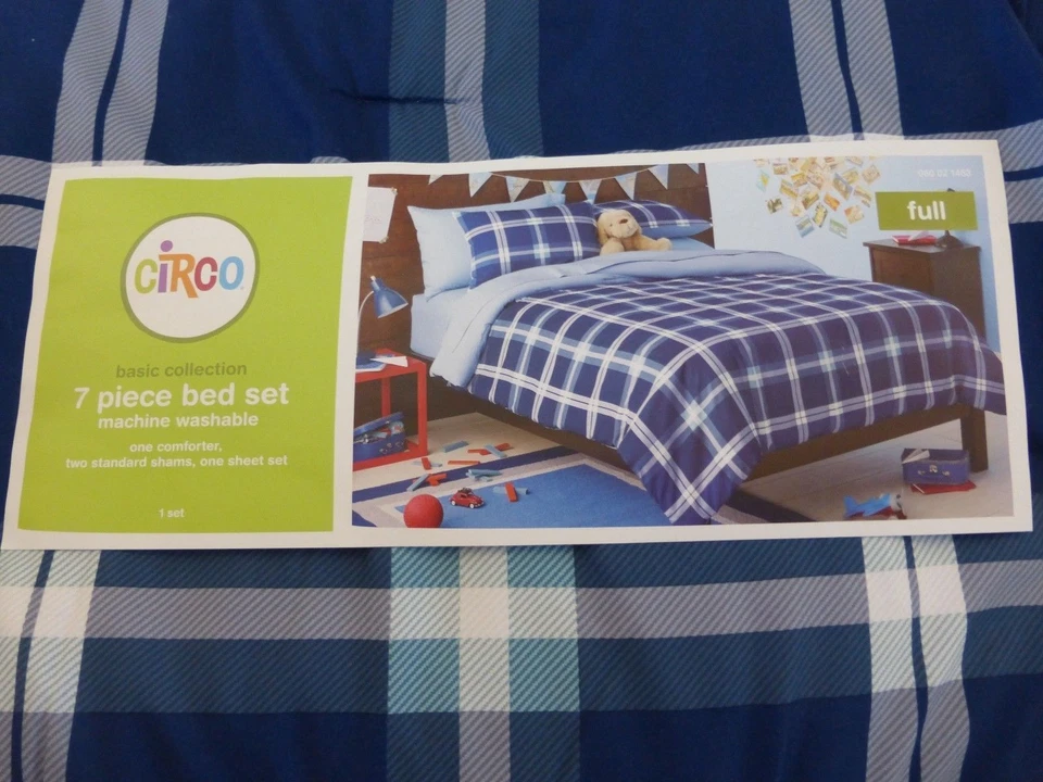 Juego completo de edredón, fundas, sábanas Circo Basic azul 7 piezas nuevo en paquete Foto 2 de 4