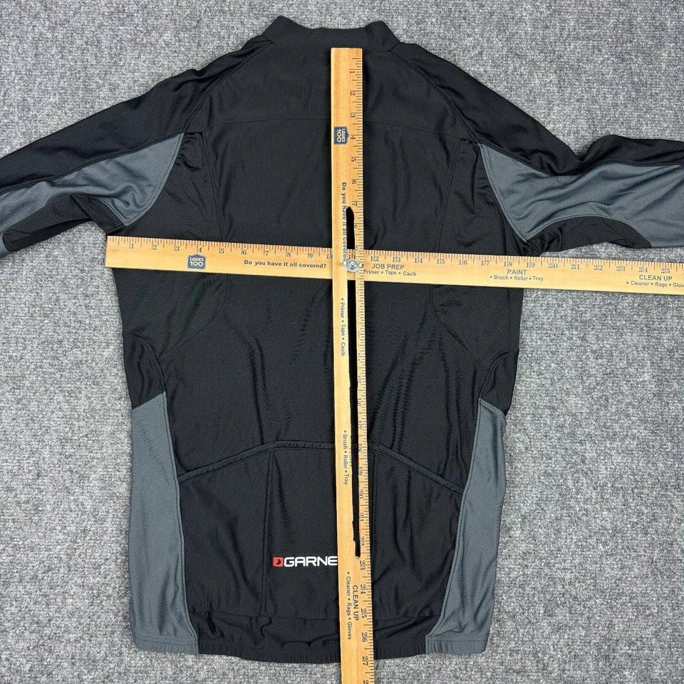 Chaqueta de ciclismo Louis Garneau para hombre grande negra cremallera completa bolsillos traseros cola de pez Foto 4 de 4