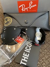 New Ray-Ban Aviator Pilot RB3025 All Black Sunglasses 58mm