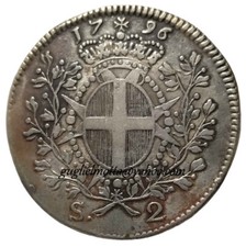 MALTA 2 SCUDI 1796 EMMANUEL DE ROHAN MONETA ARGENTO