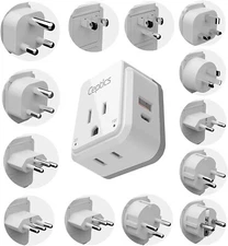 Ceptics International Plug Adapter Travel SeT Use Europe, Asia, Africa Worldwide
