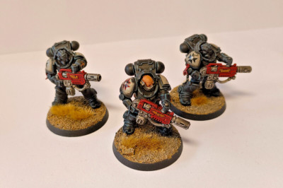 warhammer 40k space marines 3x Primaris Eradicators Black Templar painted
