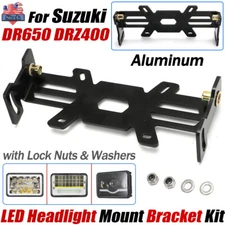 For Suzuki DR-650 DRZ400 Aluminum LED Headlight Mounting Bracket Kit & Lock Nuts