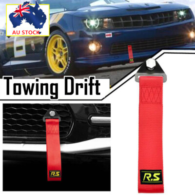 RED Car Tow Towing Strap Belt JDM Racing Drift Rally Hook Rope Van R.S ...