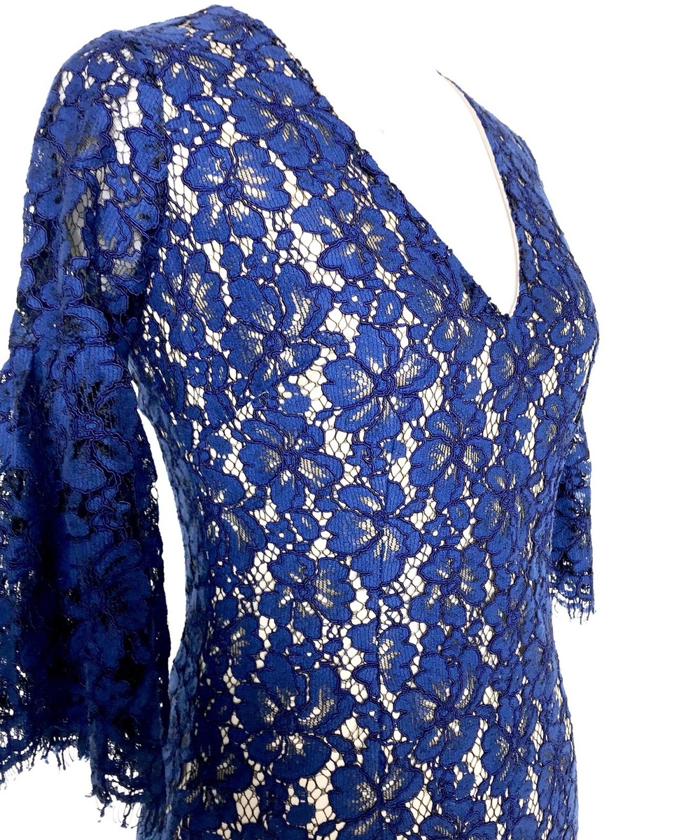 alexia admor blue lace dress Alexia Admor Bodycon Dress Blue Lace High Neck XS