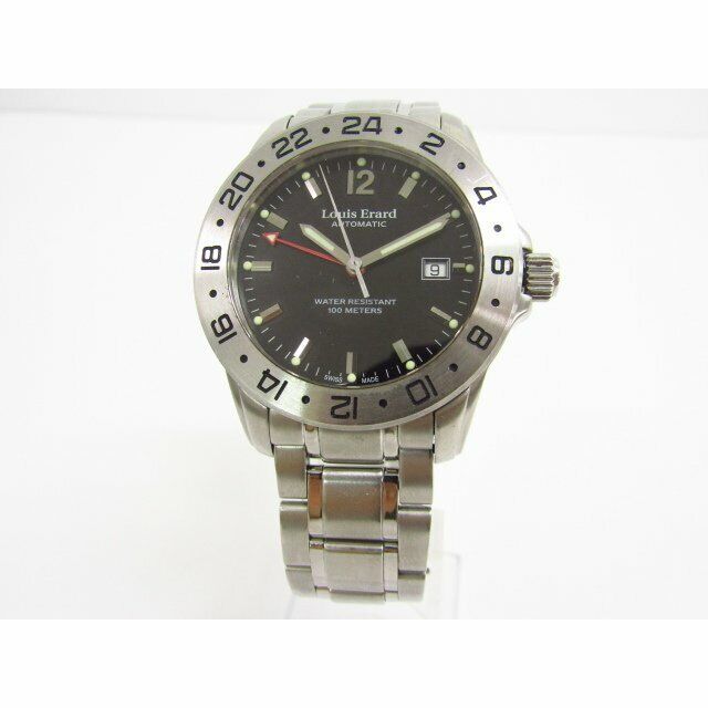 Louis Erard GMT Automatic Black Dial Stainless Steel 10ATM Date Men's Watch