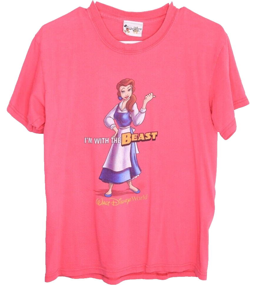 Vintage 90's I'm With The Beast Disney T-Shirt Pink Beauty Vintage 90's I'm With The Beast Disney T-Shirt Pink Beauty