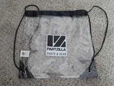 PARTZILLA PARTS & GEAR DRAWSTRING BACKPACK REUSABLE CLEAR BAG FOLDABLE NEW