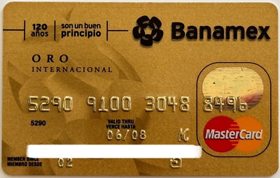 Banamex Credit Card▪️Mexico▪️Expired in 2008▪️MasterCard