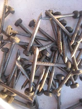 1 POUND BAG  VINTAGE LEAD HEAD BARBED SHANK 1-3/4" ROOFING NAILS Appx 83 per LB