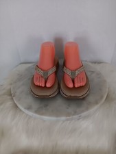 Volatile Womens Size 8 Thong Flip Flops Wedge Sandals Beige