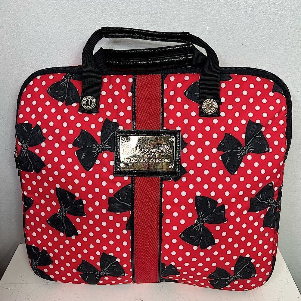 ***Betsey Johnson Laptop Bag Betseyville Polka Dotlisting-status-banner  (XX001)