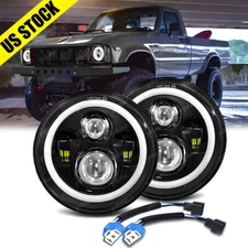 For 1979 1980 1981 Toyota Pickup Pair 7'' Inch Round LED Headlights Hi/Lo DRL