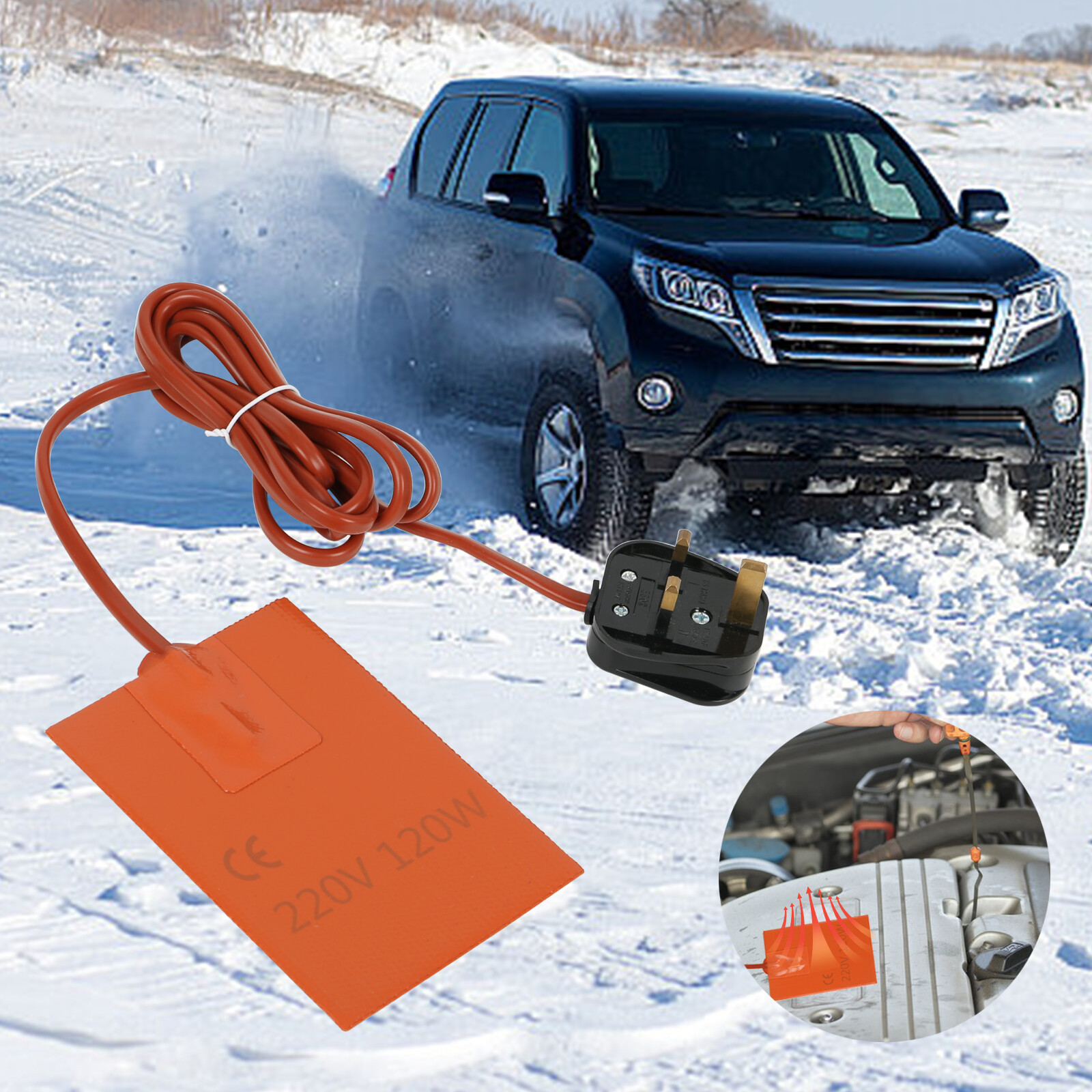 Engine Heater Oil Pan Tank Car SUV Start Pre Heater 120W 220V Silicon