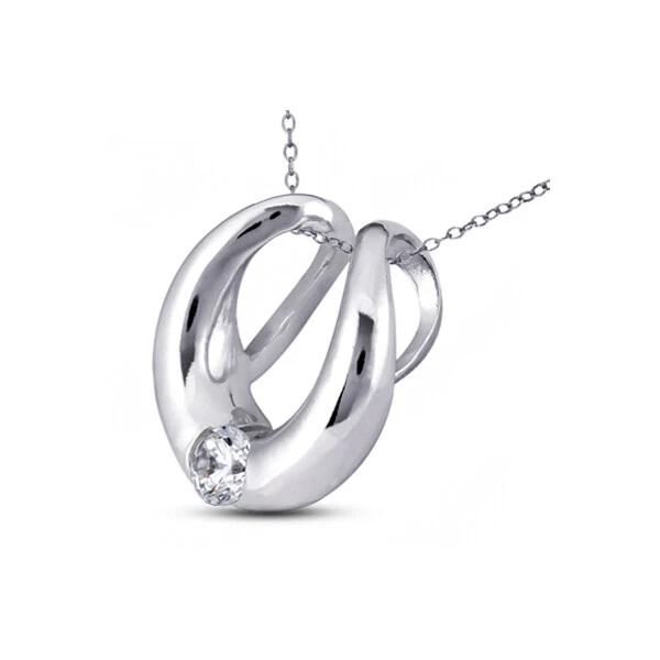 0.67 CTW H/I1 Round Cut Earth Mined Certified Diamond Platinum Solitaire Pendant - Image 2 of 3