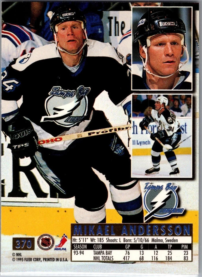 1994-95 Fleer Ultra Hockey - #370 Mikael Andersson - Image 2 of 2