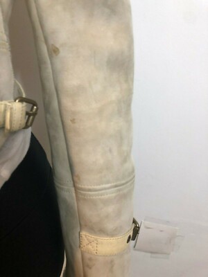 BRUNELLO CUCINELLI 361019 BEIGE SUEDE SHEARLING MOTO STYLE